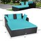 Costway Outdoor Patio Rattan Daybed Pillows Cushioned Sofa Furniture Beige/Turquoise/Red/Black